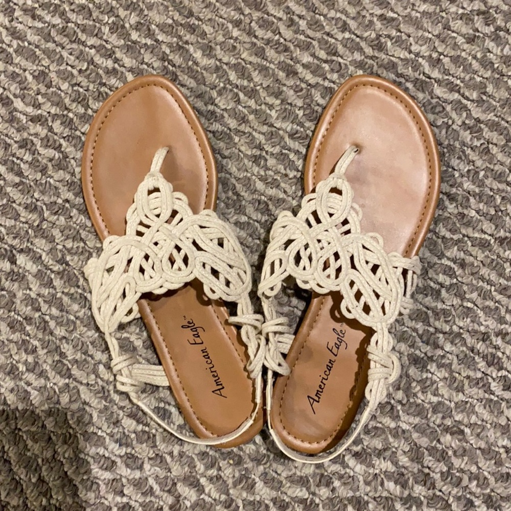 Lacy sandals, casual or dressy.